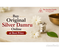 Buy Original Silver Damru Online at Best Price | The Stardust Studio