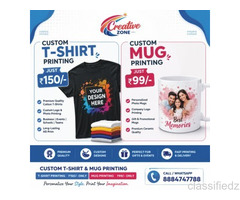 DTF Printing on T shirt and Mug Printing | Custom T-Shirt  printing Rs. 50/- only | 576