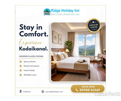 Deluxe Rooms in Kodaikanal for Family & Couples