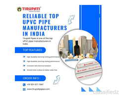 Reliable Top UPVC Pipe Manufacturers in India