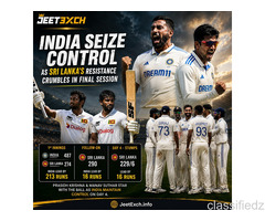 Jeetexch: India Maintain Upper Hand as Sri Lanka Battle for Survival