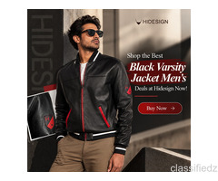 Shop the Best Black Varsity Jacket Men's Deals at Hidesign Now!
