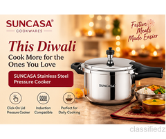 Upgrade Your Kitchen This Diwali with SUNCASA Stainless Steel Pressure Cooker