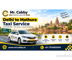 Delhi to Mathura Cab Hire - Book with Mr. Cabby