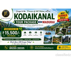 Kodaikanal Tour Package - Enjoy a Refreshing Holiday in the Hills