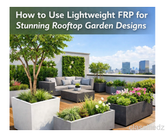 Stylish FRP Planter Pots for Modern Hotel Rooftop Landscaping